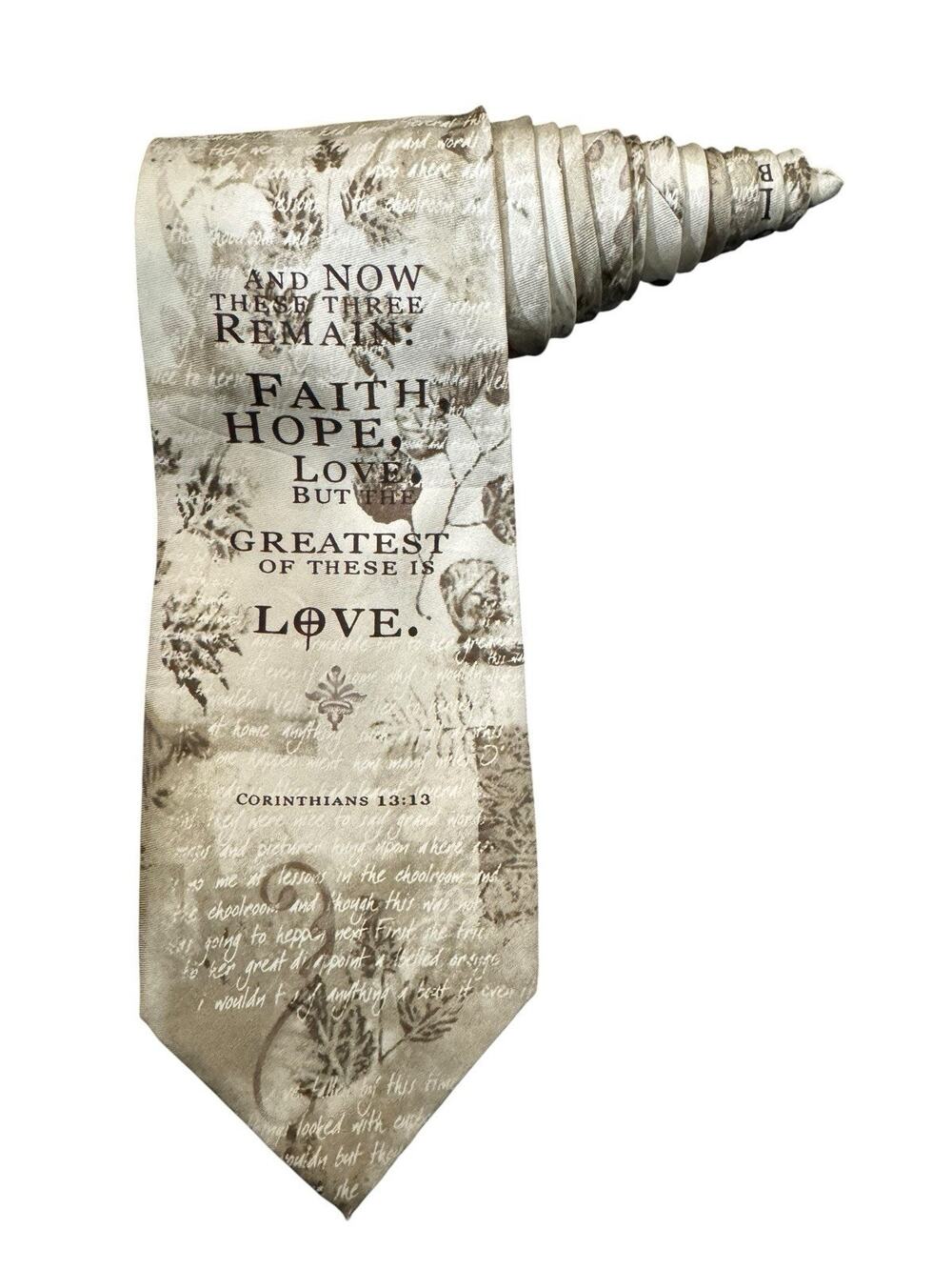 Eagle Wings Corinthians 13:13 Bible Verse Religious Christian Necktie 100% Silk